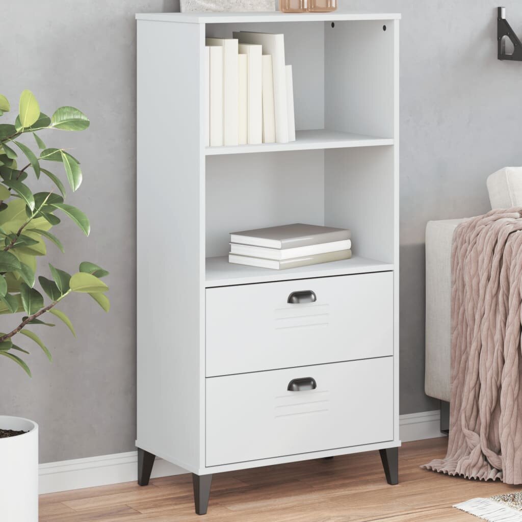 vidaXL Библиотека "VIKEN" бяла 60x35x123 см инженерно дърво