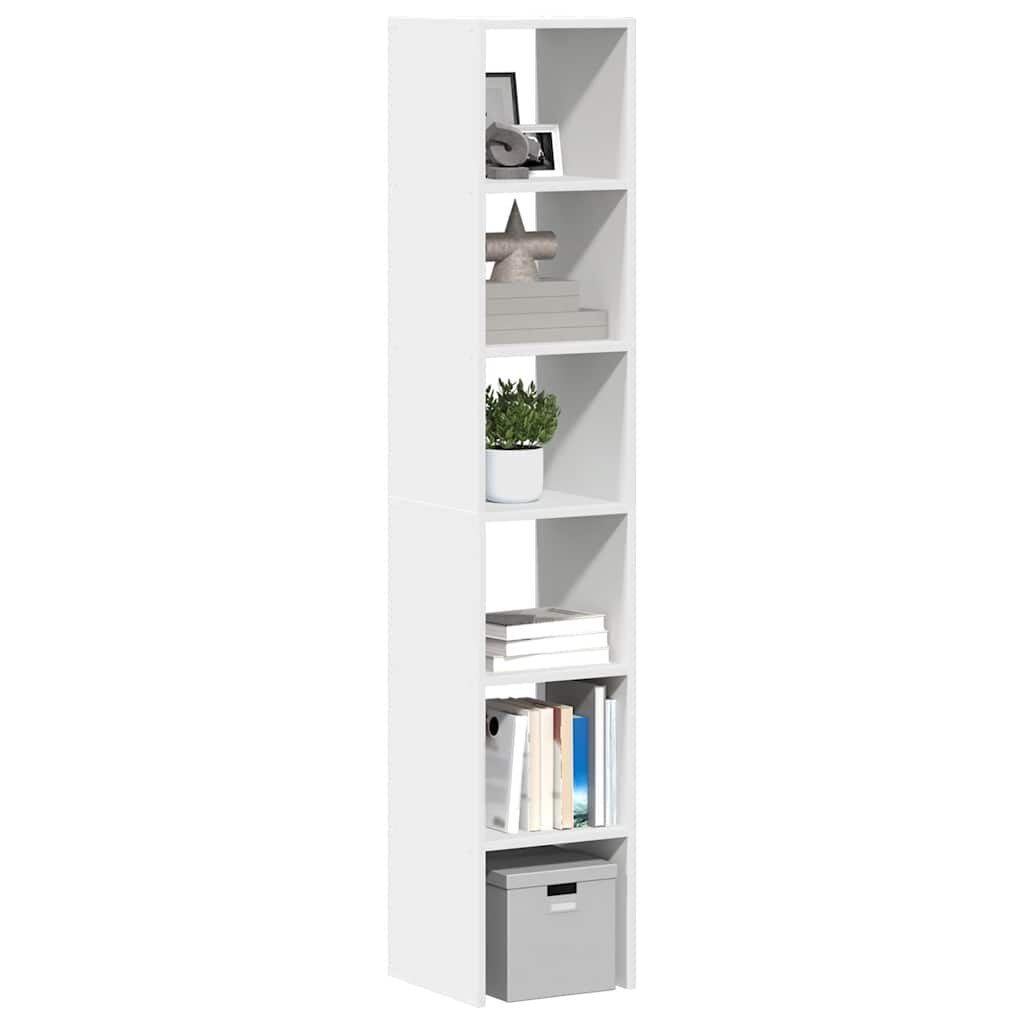 vidaXL Библиотеки 2 бр стифиращи бели 30x30x80 см инженерно дърво