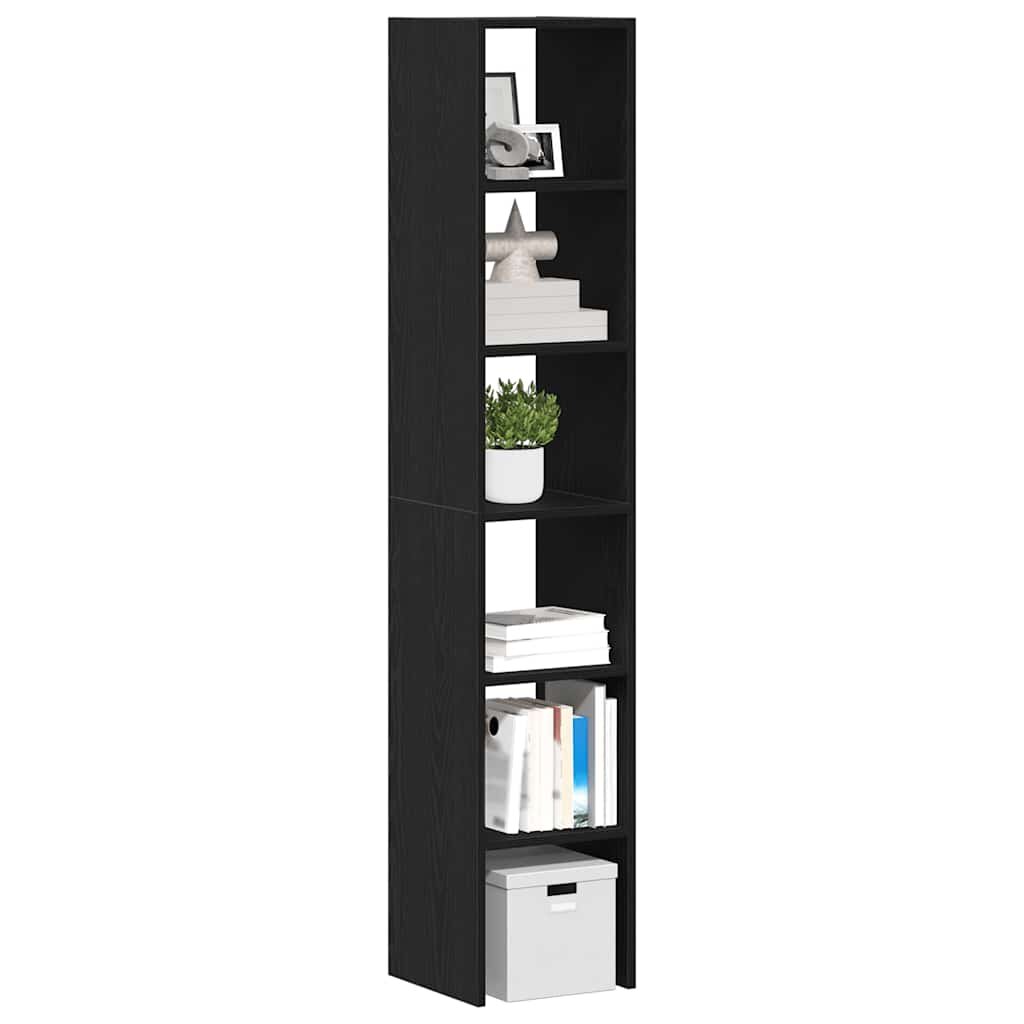 vidaXL Библиотеки 2 бр стифиращи черен дъб 30x30x80 см инженерно дърво