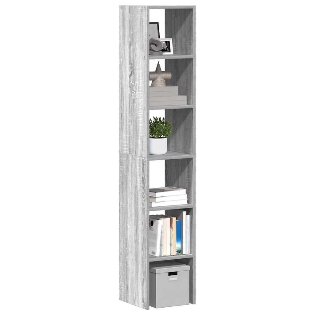 vidaXL Библиотеки 2 бр стифиращи сив сонома 30x30x80см инженерно дърво