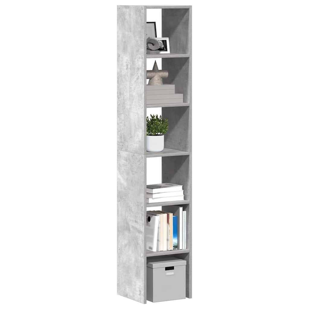 vidaXL Библиотеки 2бр стифиращи бетонно сив 30x30x80см инженерно дърво
