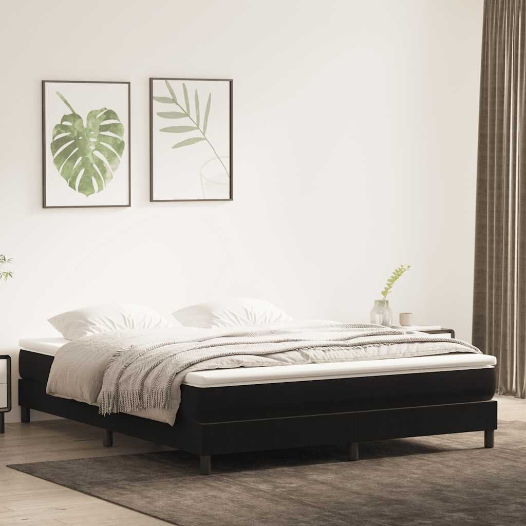 vidaXL Box Spring Легло без матрак Черно 180x220 cm Velvet