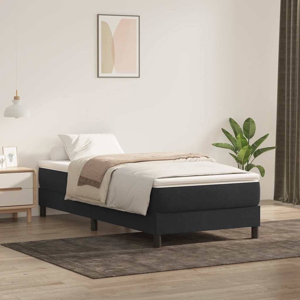 vidaXL Box Spring Легло без матрак Черно 80x220 cm Кадифе