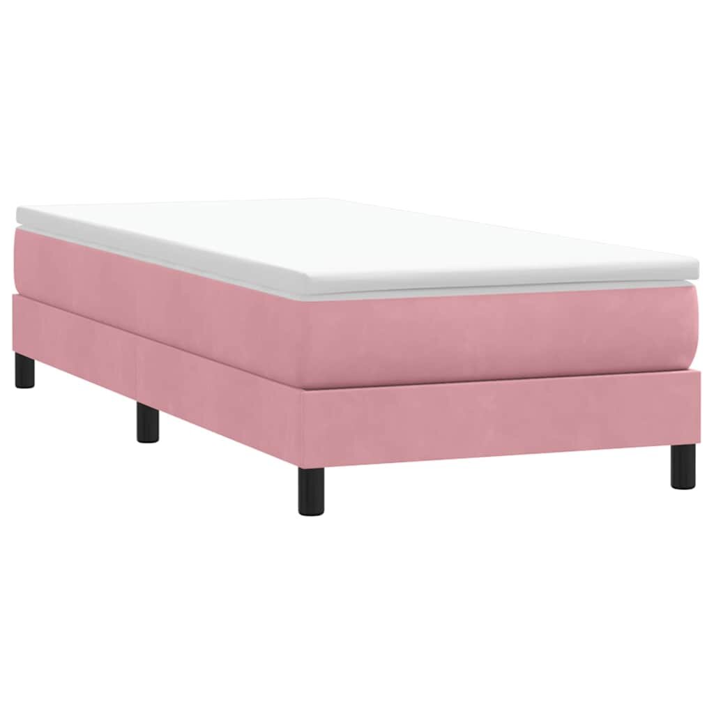 vidaXL Box Spring легло без матрак розово 100x210 cm кадифе