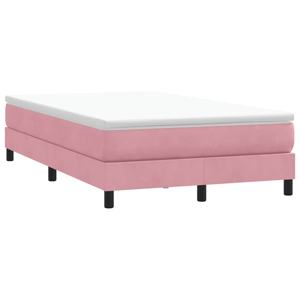 vidaXL Box Spring легло без матрак розово 120x210 cm кадифе