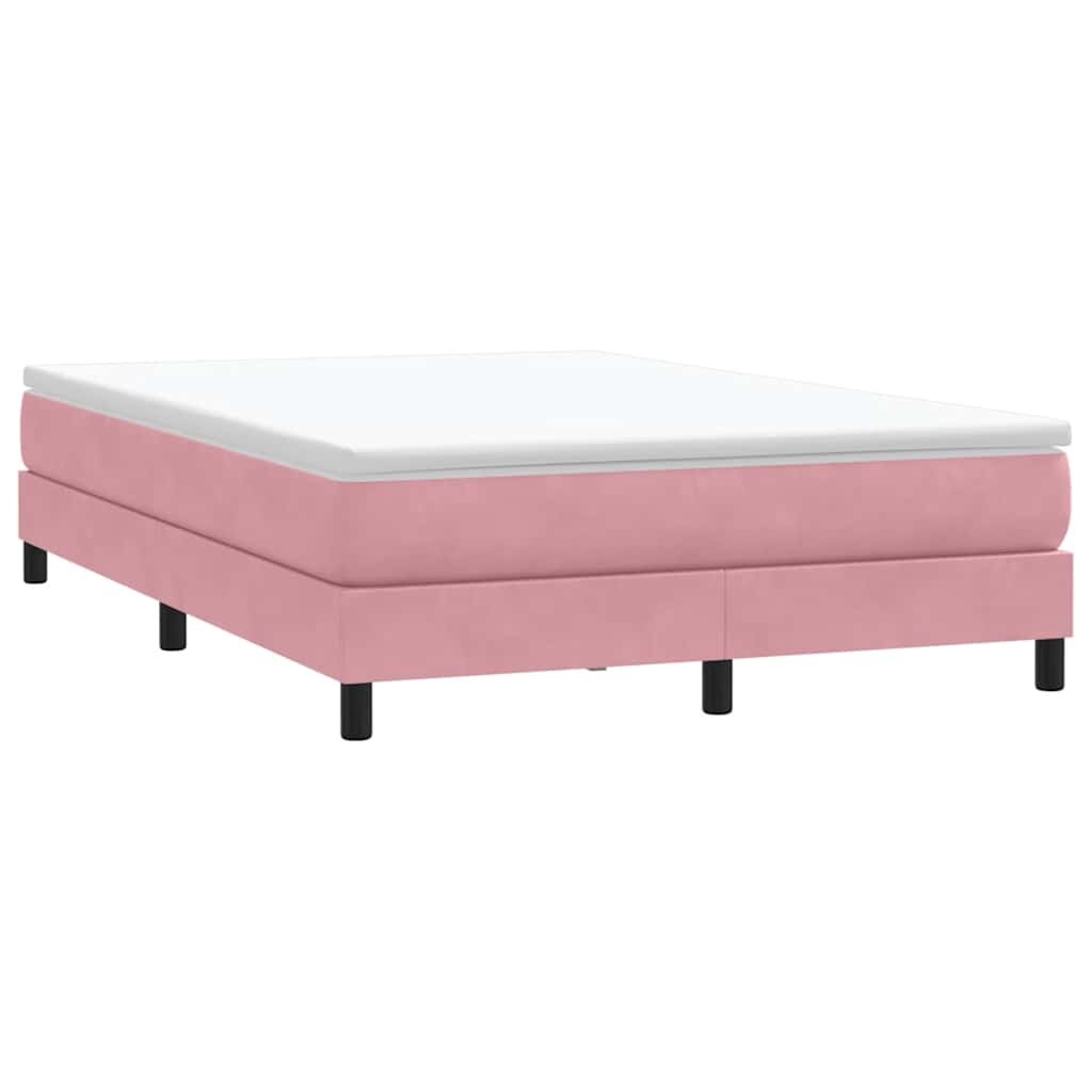 vidaXL Box Spring легло без матрак розово 140x210 cm кадифе