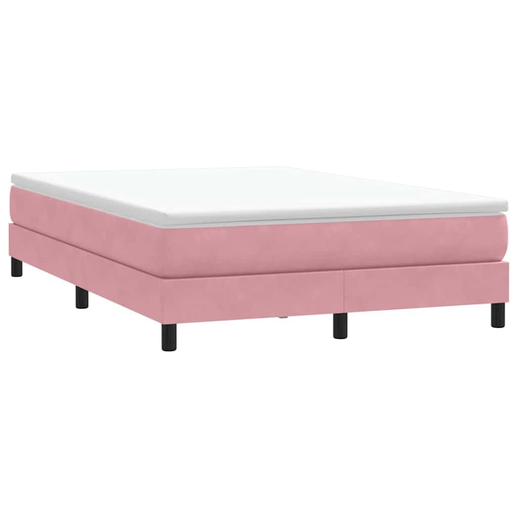 vidaXL Box Spring легло без матрак розово 160x210 cm кадифе