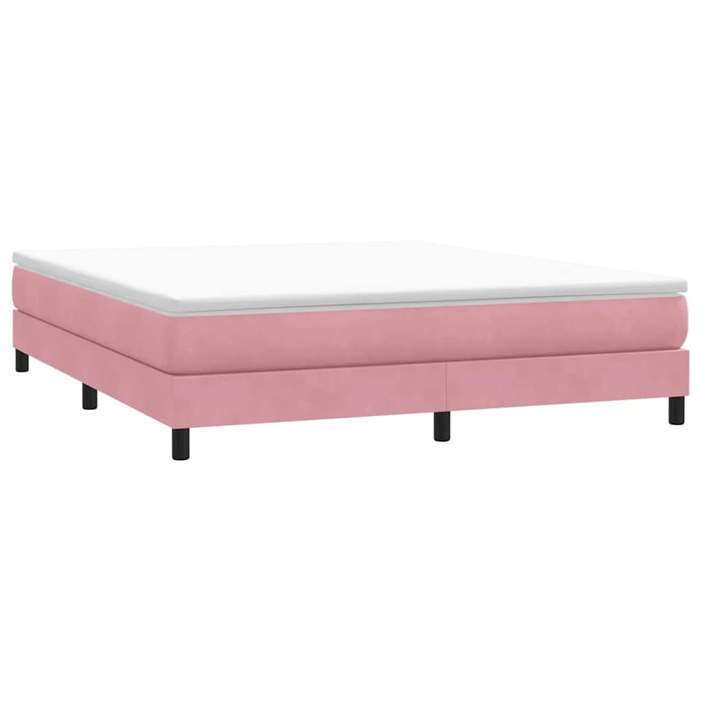 vidaXL Box Spring легло без матрак розово 180x210 cm кадифе