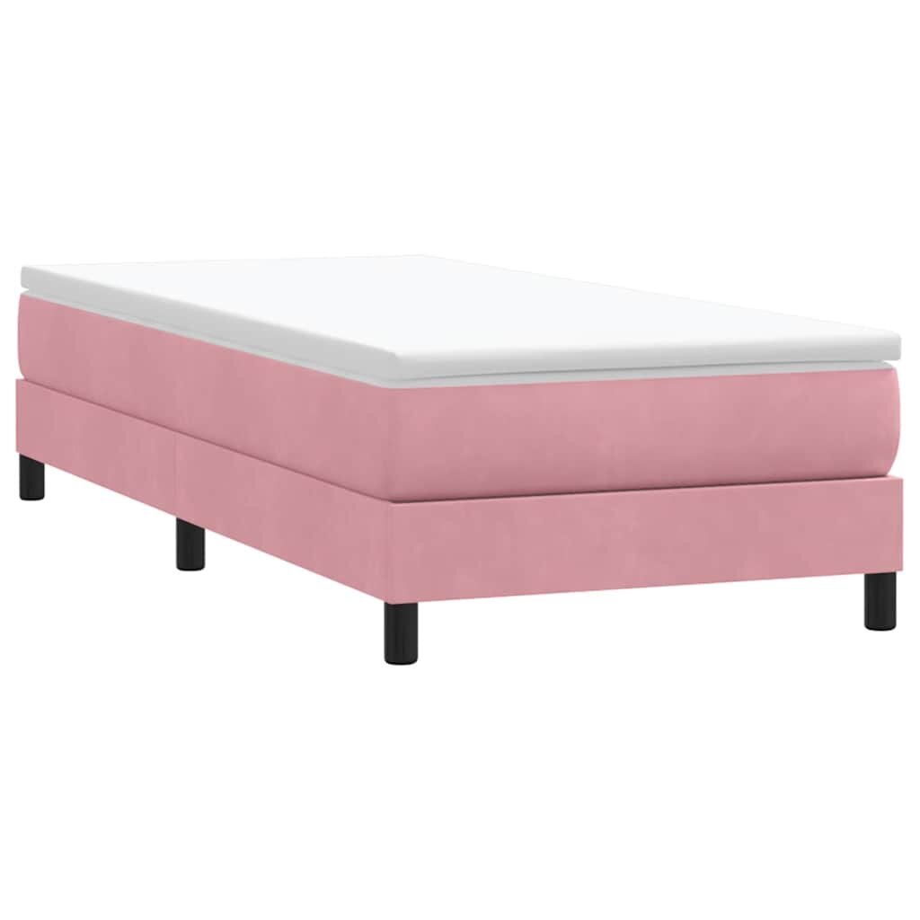 vidaXL Box Spring легло без матрак розово 90x210 cm кадифе
