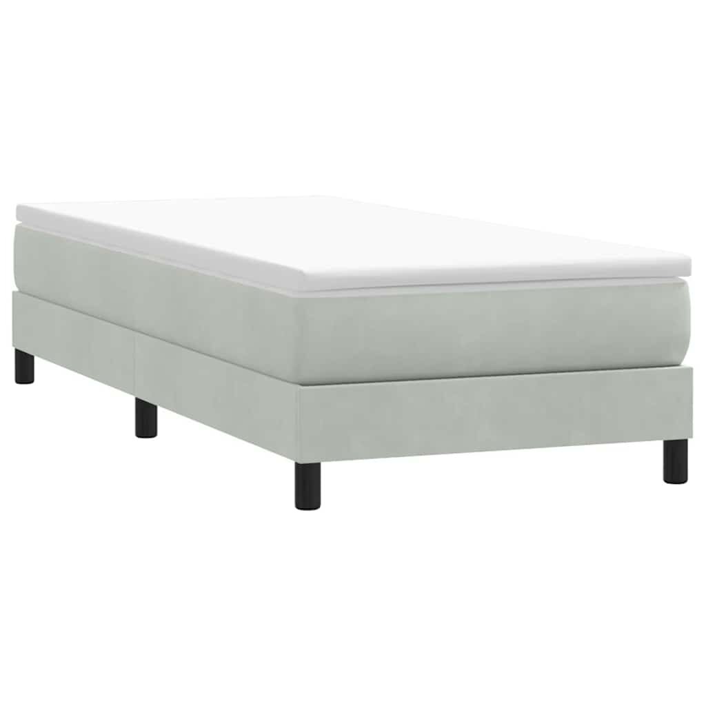vidaXL Box Spring легло без матрак Светло сиво 100x210 cm кадифе