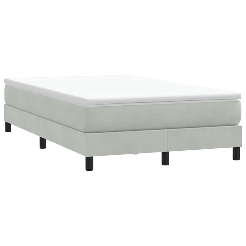 vidaXL Box Spring легло без матрак Светло сиво 120x210 cm кадифе