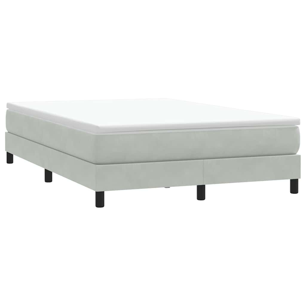 vidaXL Box Spring легло без матрак Светло сиво 140x210 cm кадифе