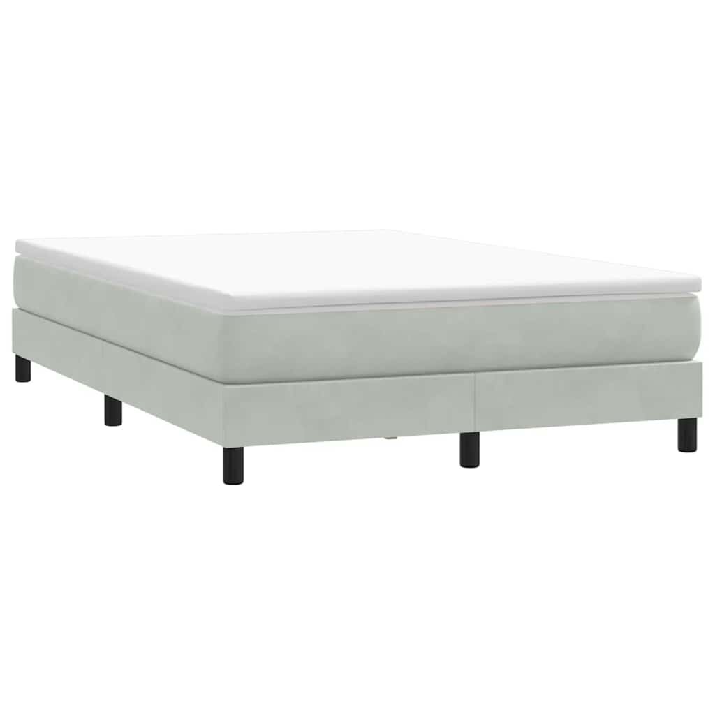 vidaXL Box Spring Легло без матрак Светло сиво 160x210 cm Кадифе