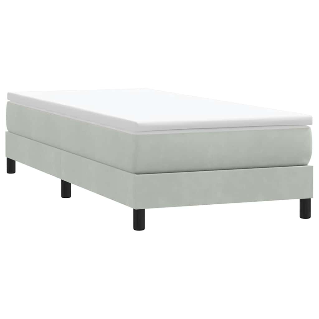 vidaXL Box Spring Легло без матрак Светло сиво 80x210 cm Кадифе