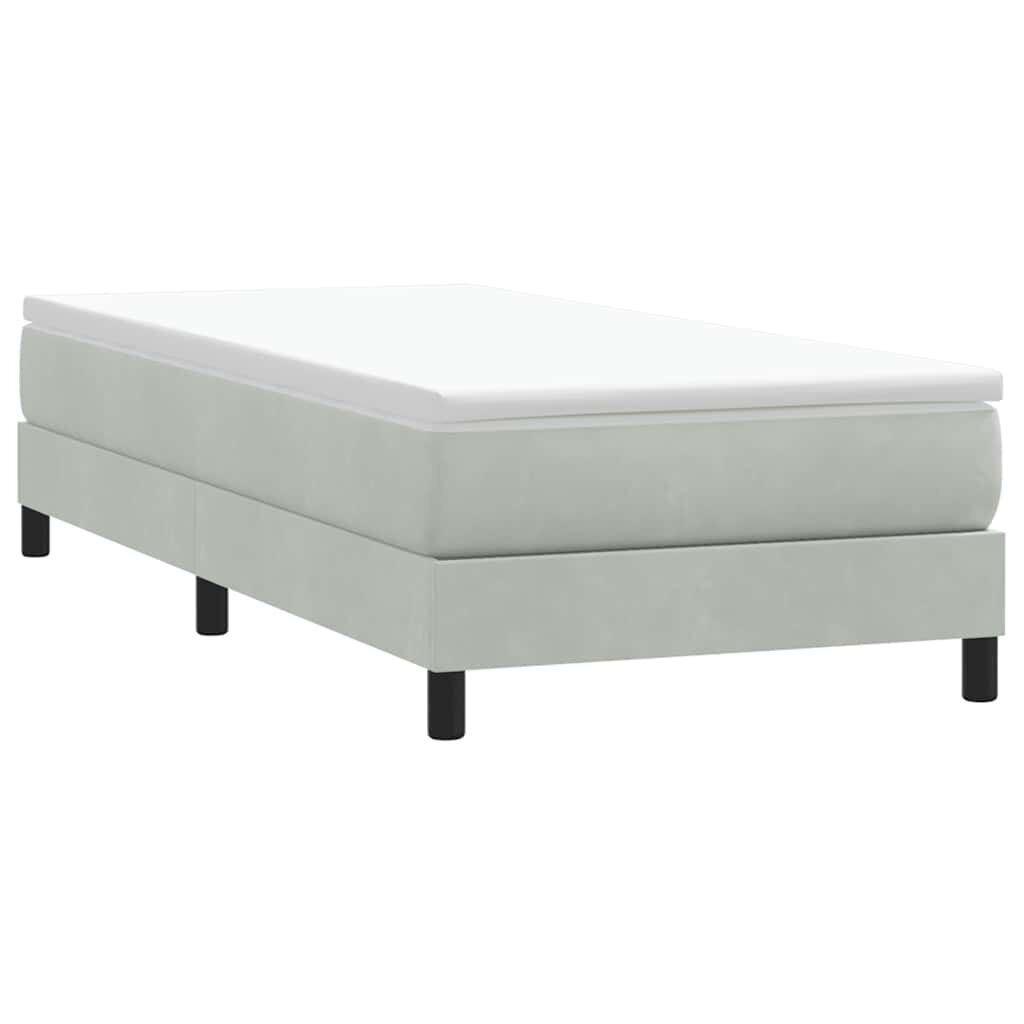 vidaXL Box Spring Легло без матрак Светло сиво 90x210 cm Кадифе