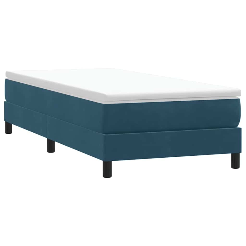 vidaXL Box Spring легло без матрак Тъмно синьо 100x210 cm кадифе