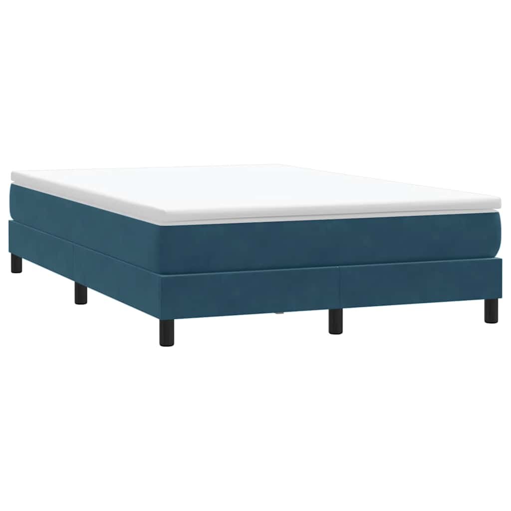 vidaXL Box Spring Легло без матрак Тъмно синьо 160x210 cm Кадифе
