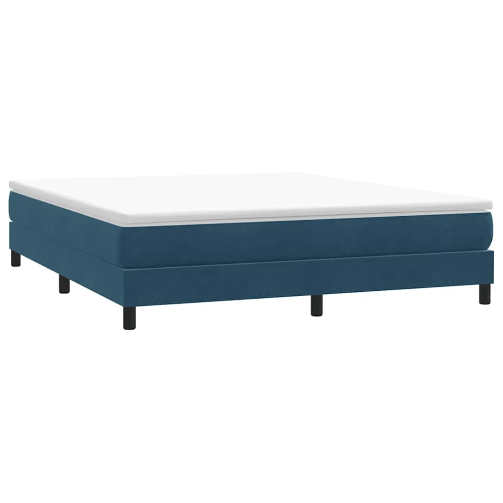vidaXL Box Spring легло без матрак Тъмно синьо 180x210 cm кадифе