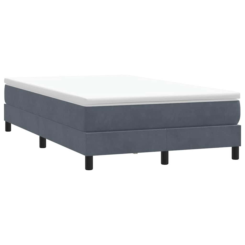 vidaXL Box Spring легло без матрак Тъмно сиво 120x210 cm Кадифе