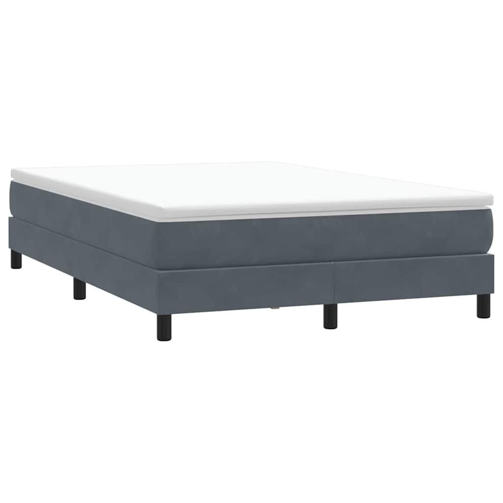 vidaXL Box Spring легло без матрак Тъмно сиво 140x210 cm Кадифе