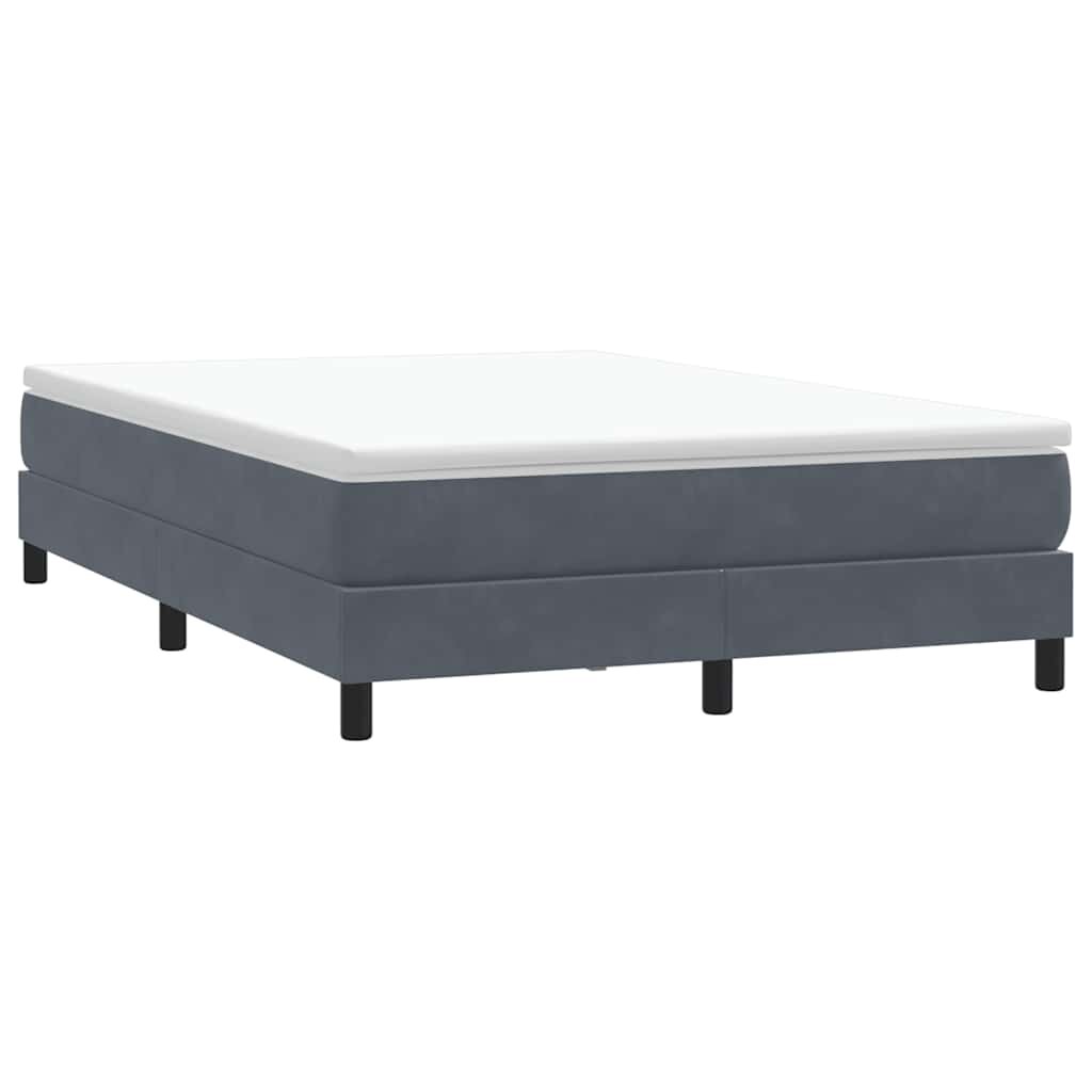 vidaXL Box Spring Легло без матрак Тъмно сиво 160x210 cm Кадифе