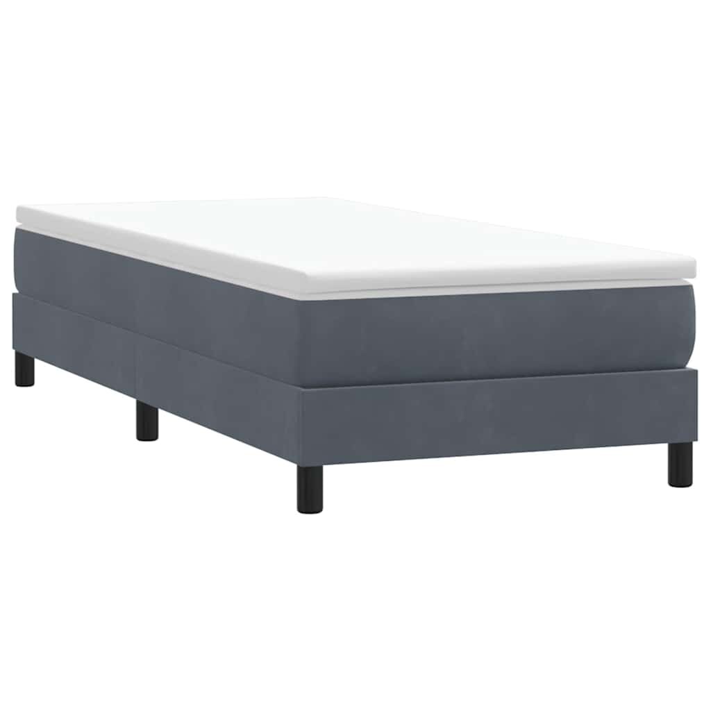 vidaXL Box Spring Легло без матрак Тъмно сиво 80x210 cm Кадифе