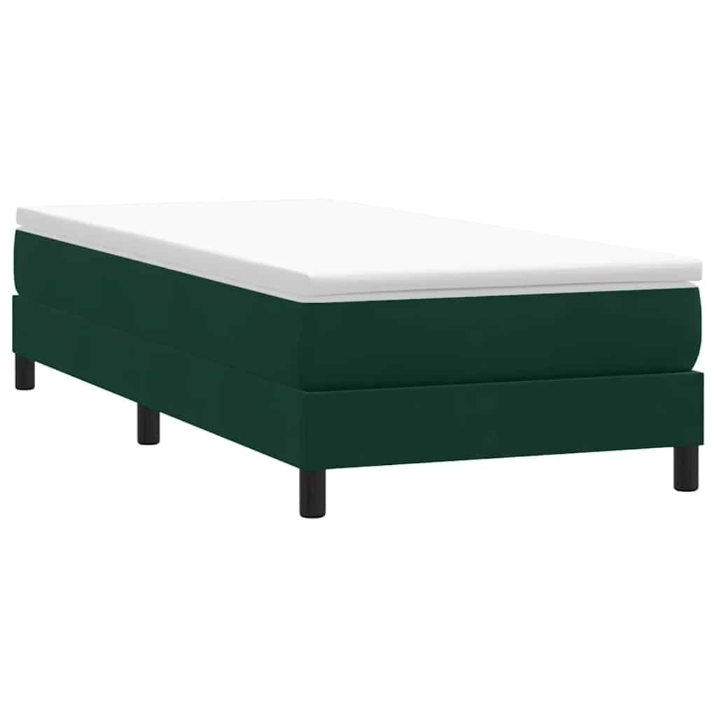 vidaXL Box Spring Легло без матрак Тъмнозелено 100x210 cm Кадифе
