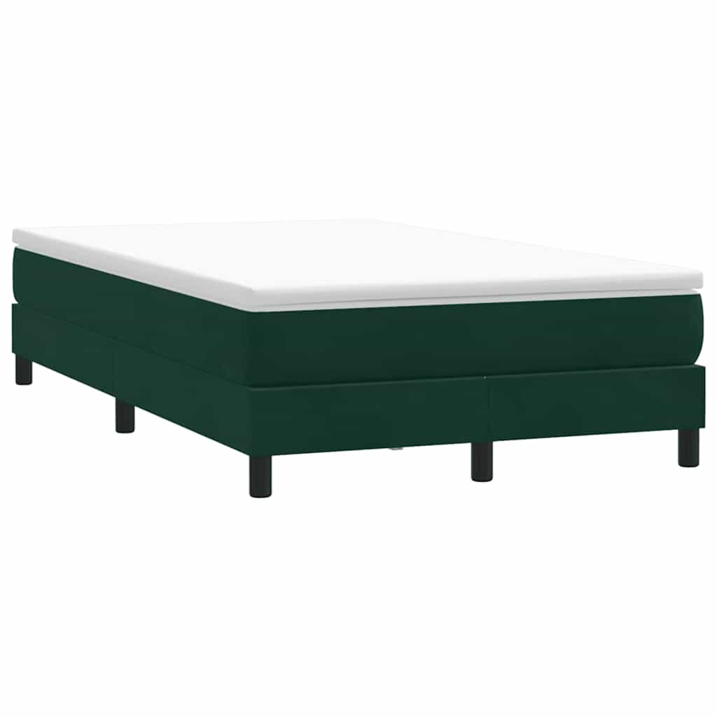 vidaXL Box Spring легло без матрак Тъмнозелено 120x210 cm кадифе