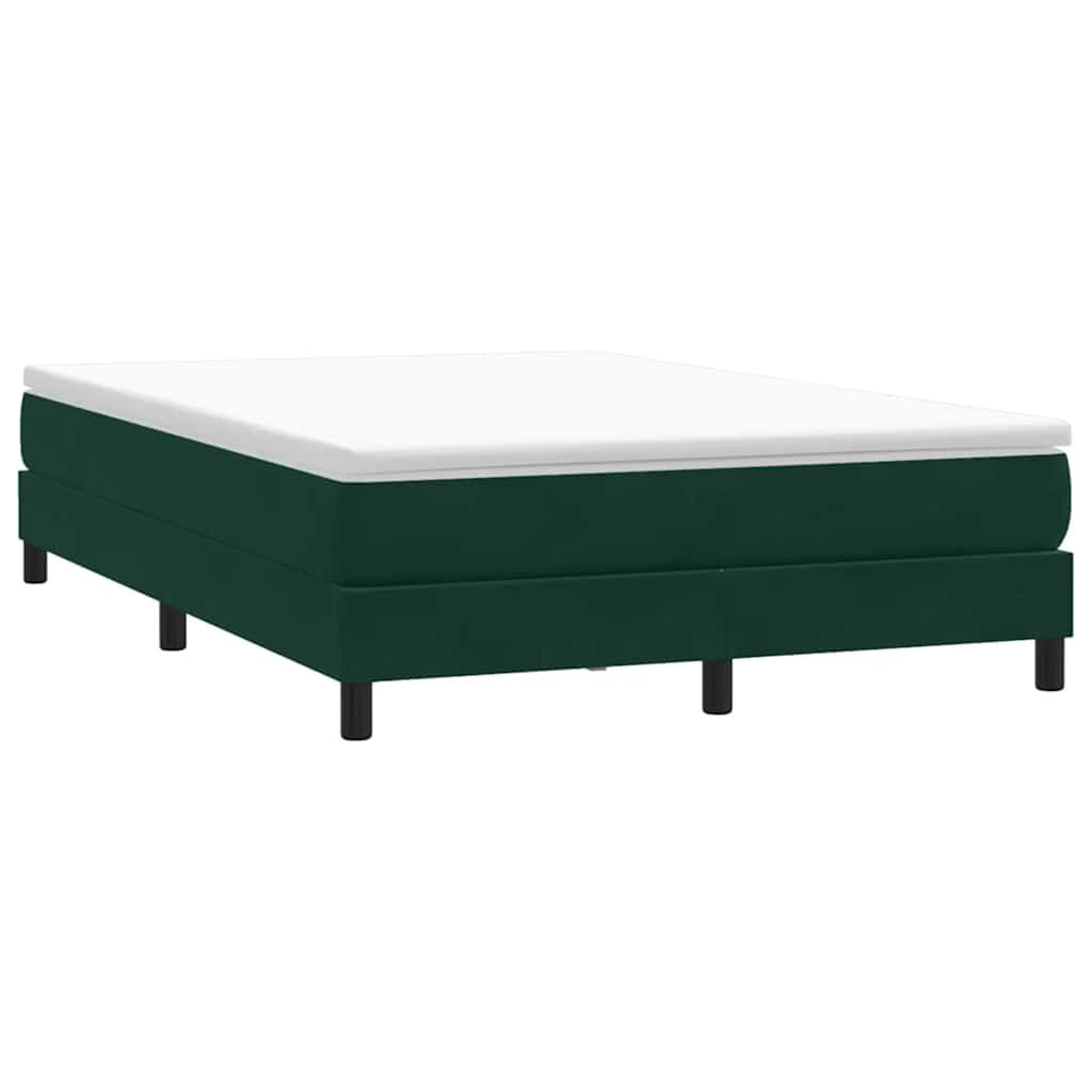 vidaXL Box Spring Легло без матрак Тъмнозелено 140x210 cm Кадифе