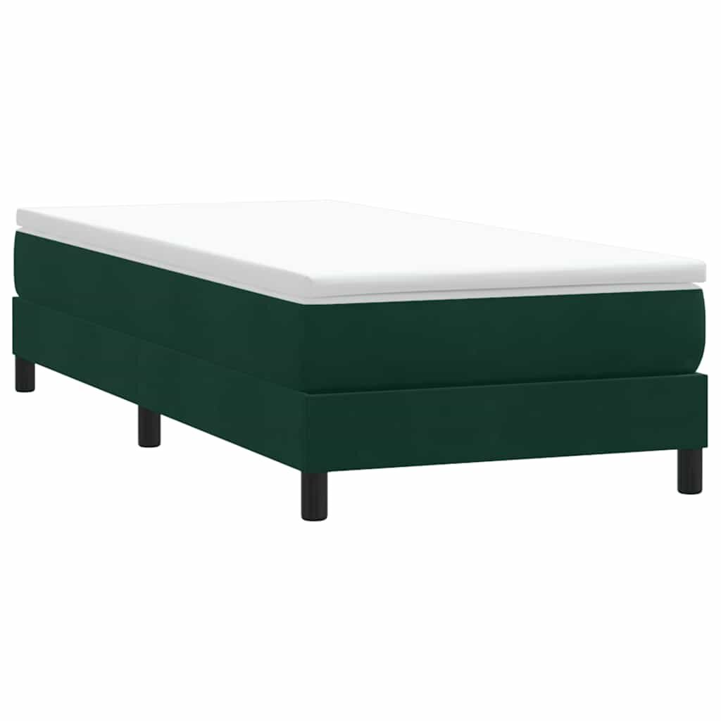 vidaXL Box Spring Легло без матрак Тъмнозелено 80x210 cm Кадифе