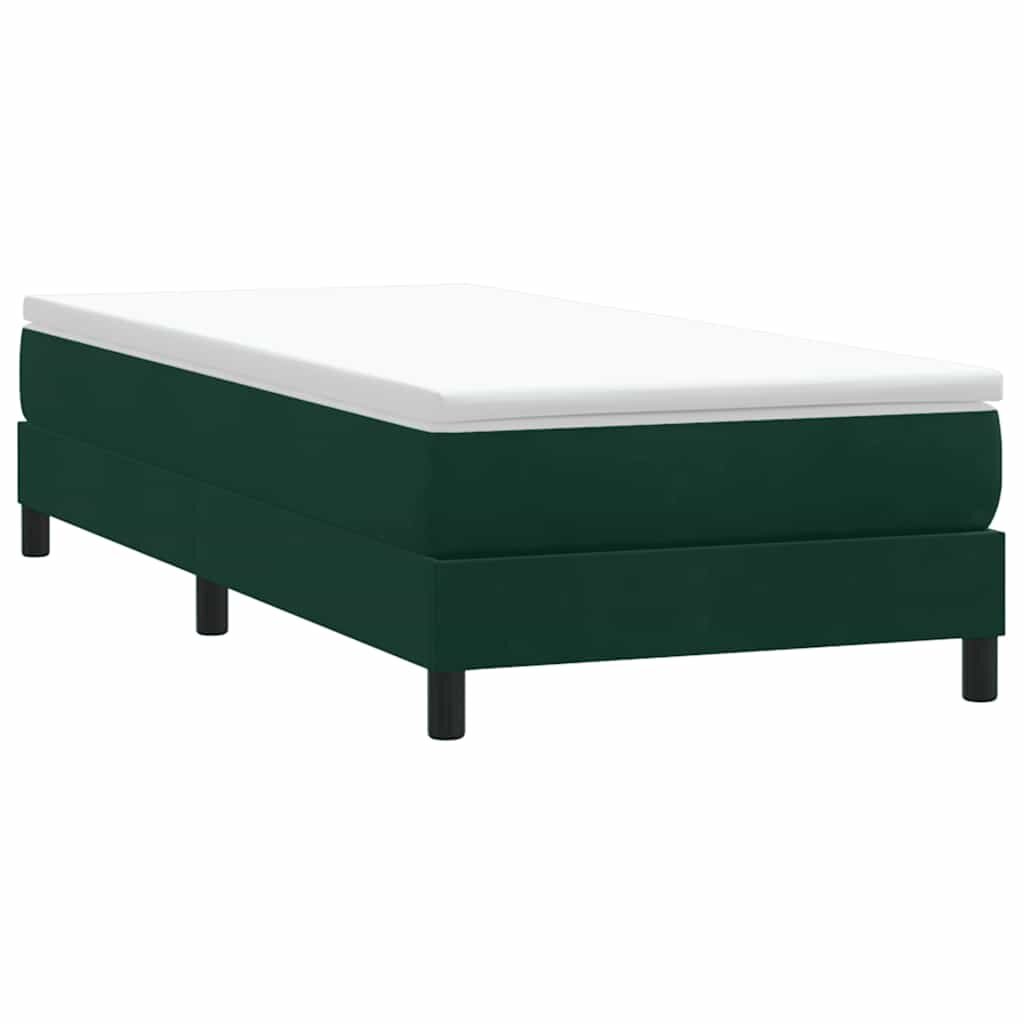 vidaXL Box Spring Легло без матрак Тъмнозелено 90x210 cm Кадифе