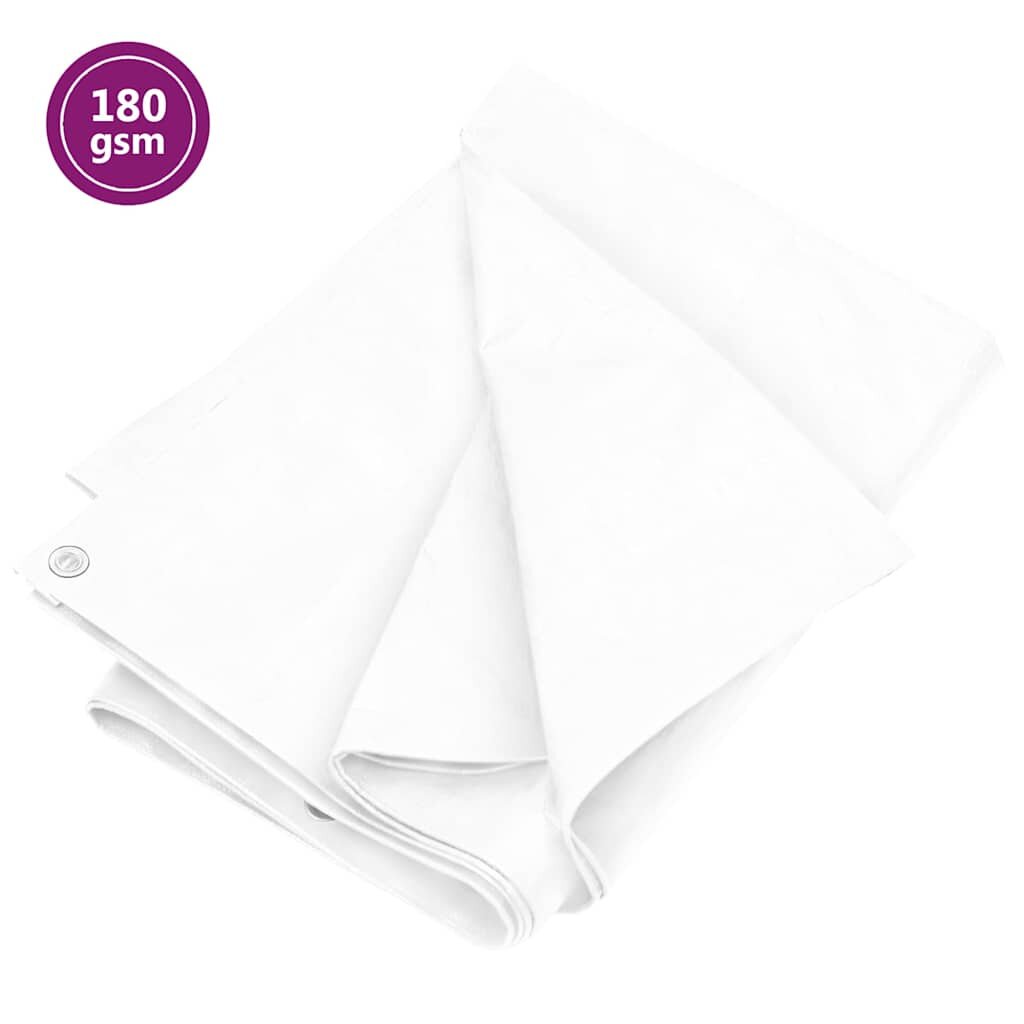 vidaXL Брезент 180 г/м² 4x4 м бял HDPE