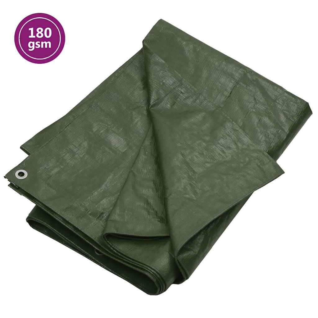 vidaXL Брезент 180 г/м² 4x4 м зелен HDPE