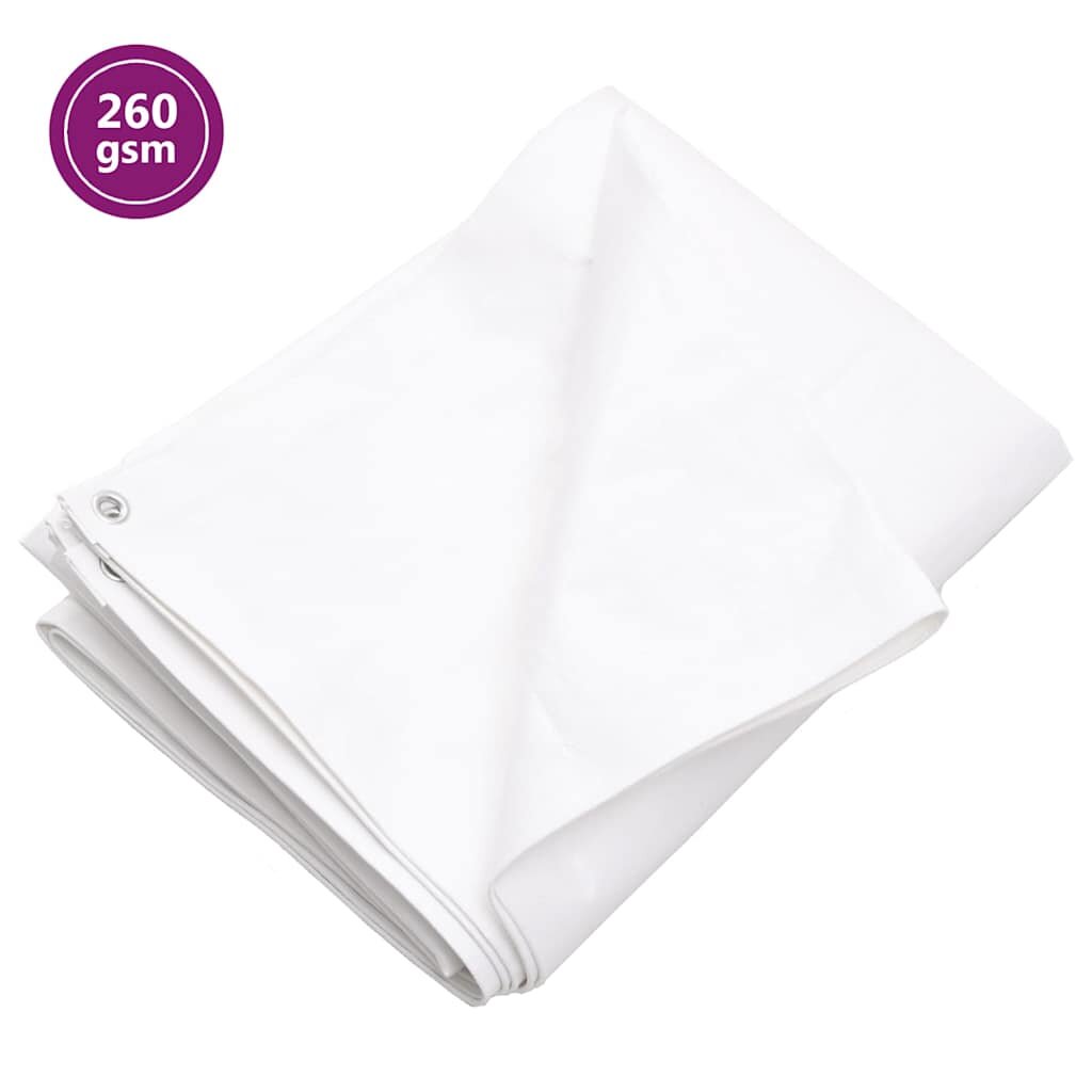 vidaXL Брезент 260 г/м² 4x5 м бял HDPE