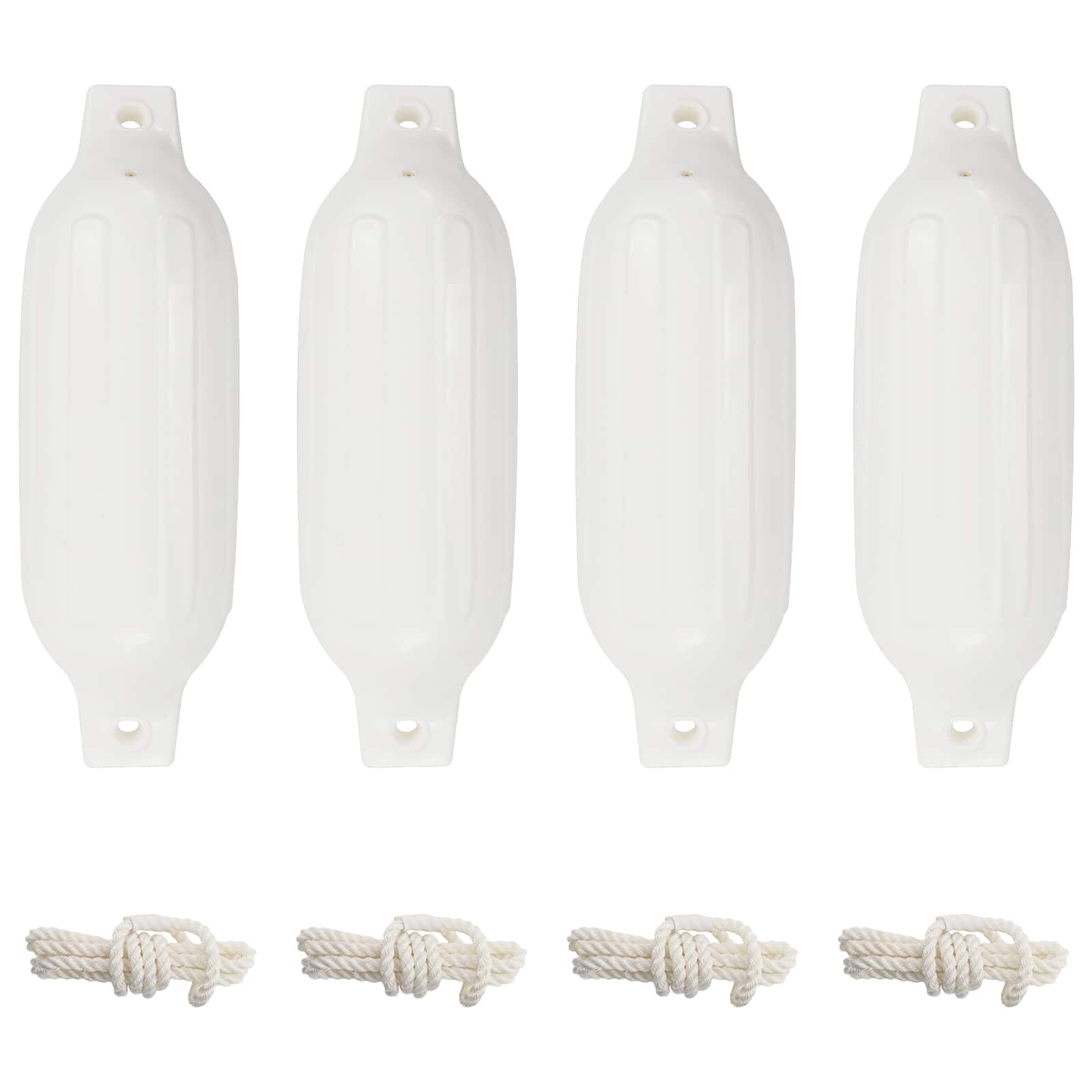 vidaXL Броня за лодка 4 бр бяла Ø 11x40 см PVC