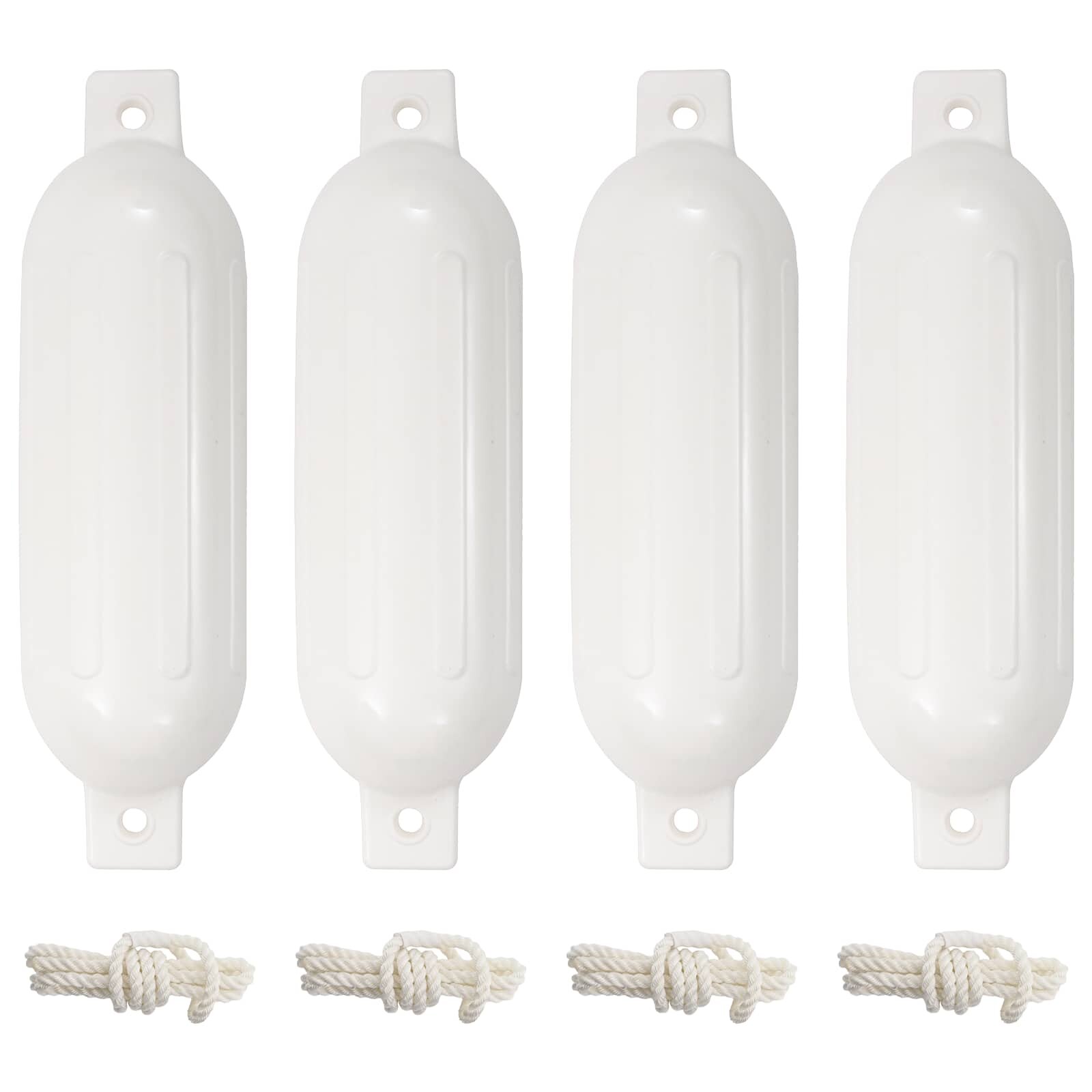 vidaXL Броня за лодка 4 бр бяла Ø 14x50 см PVC