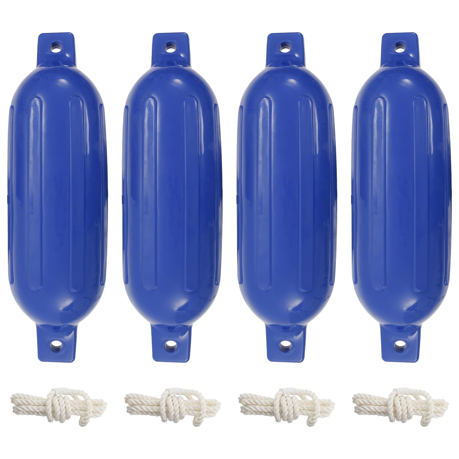 vidaXL Броня за лодка 4 бр сини Ø 16x58 см PVC