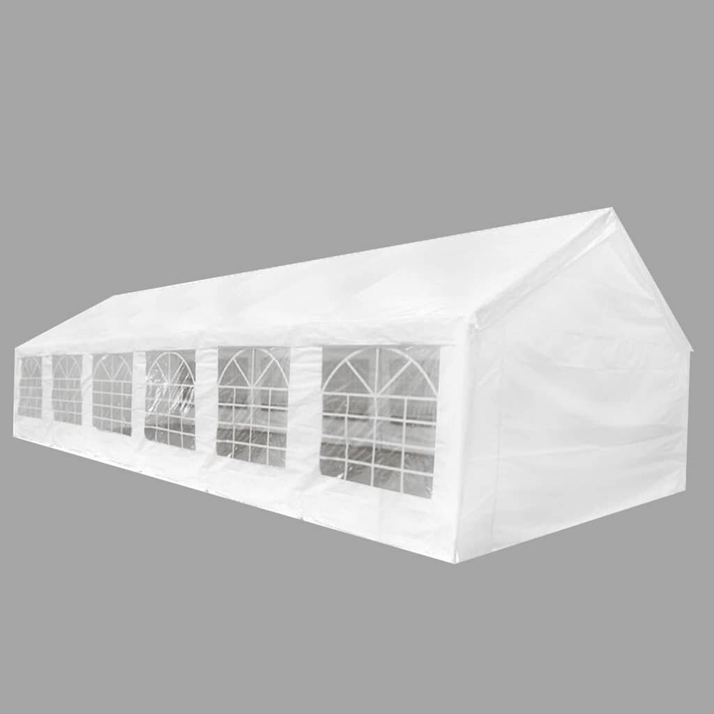 vidaXL Бяла парти шатра 12x6 м