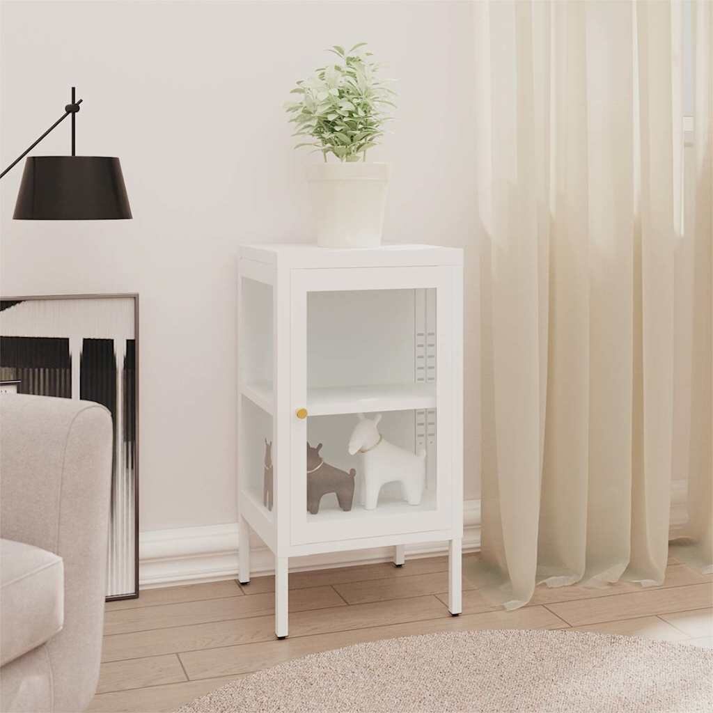 vidaXL Бюфет 38x35x70 см метал и стъкло