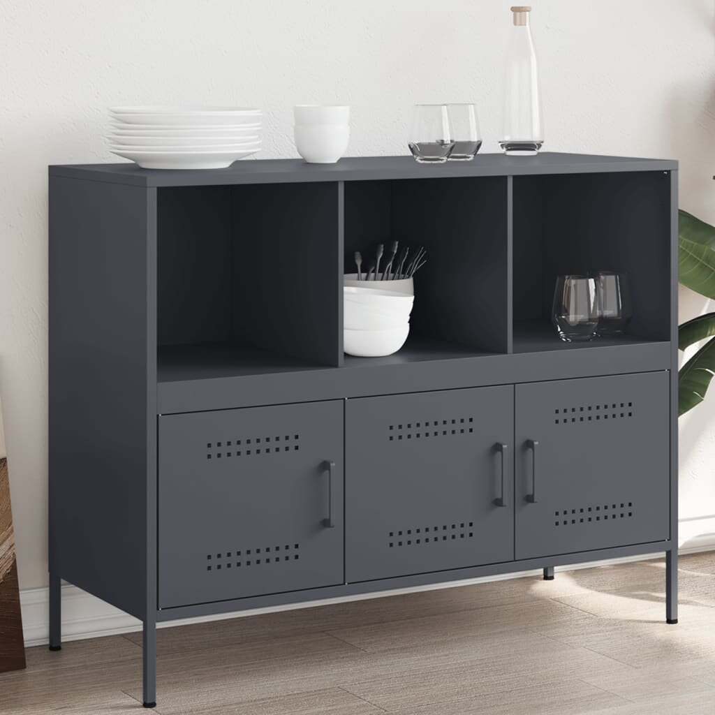 vidaXL Бюфет антрацит 1005x39x79 см стомана