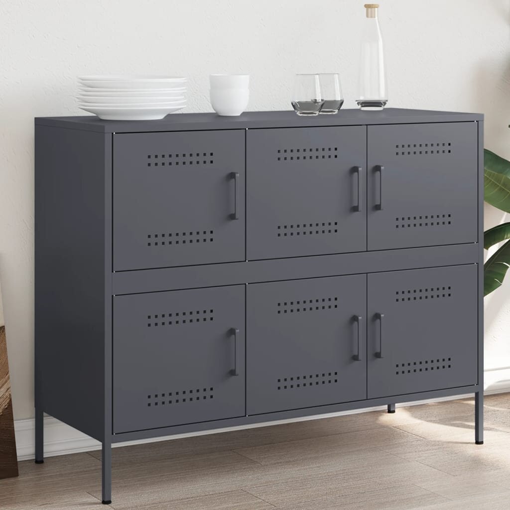 vidaXL Бюфет антрацит 1005x39x79 см стомана