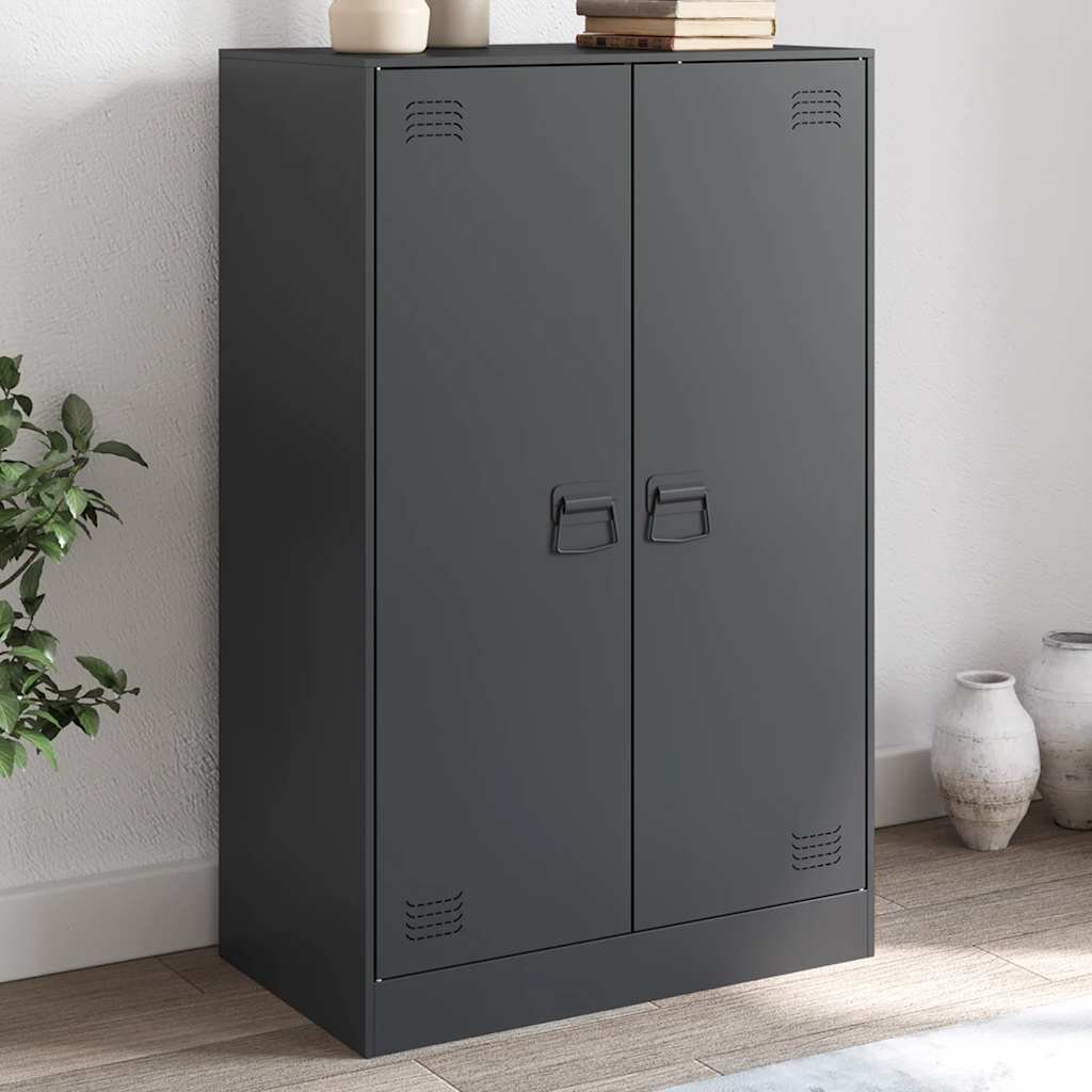 vidaXL Бюфет антрацит 67x39x107 см стомана