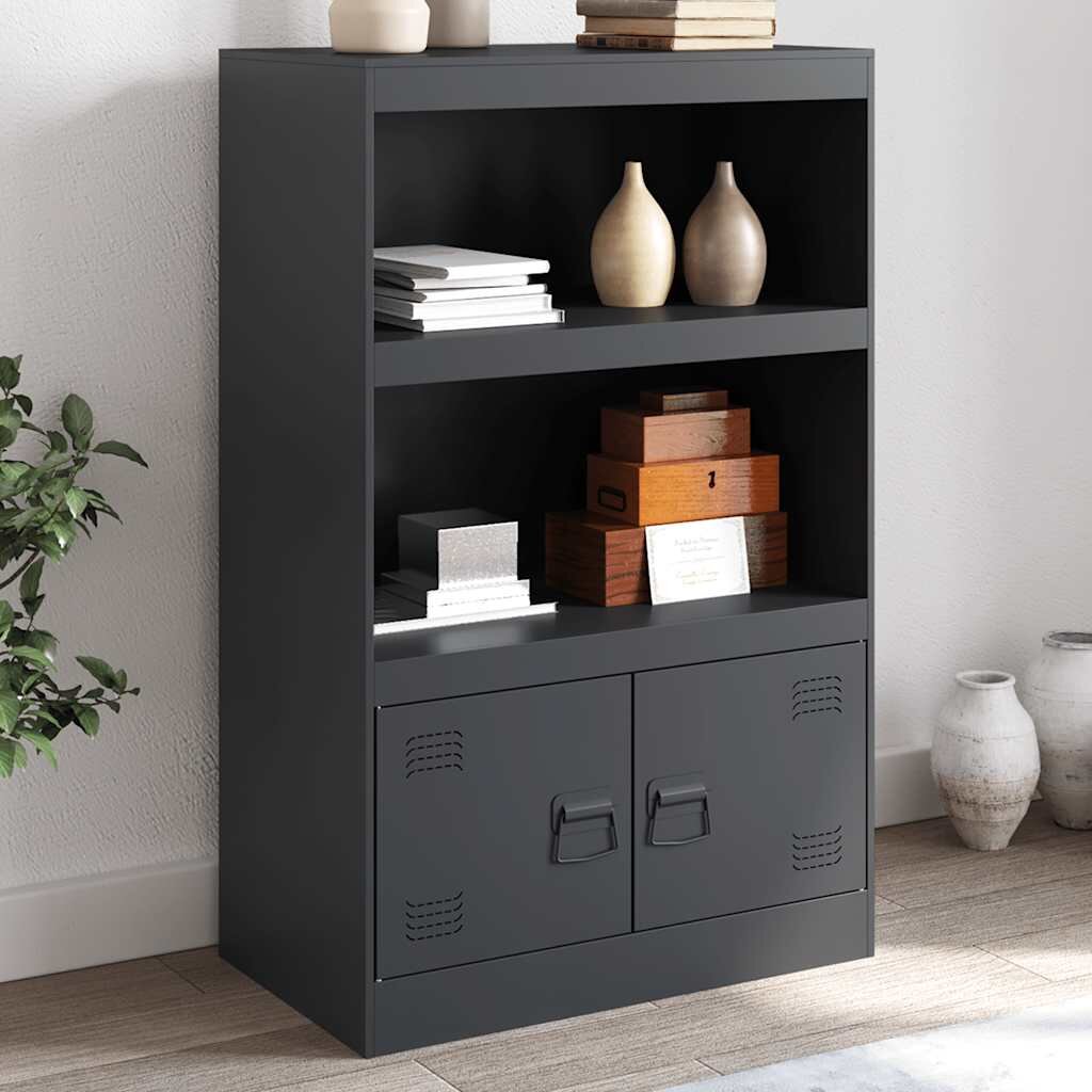 vidaXL Бюфет антрацит 67x39x107 см стомана