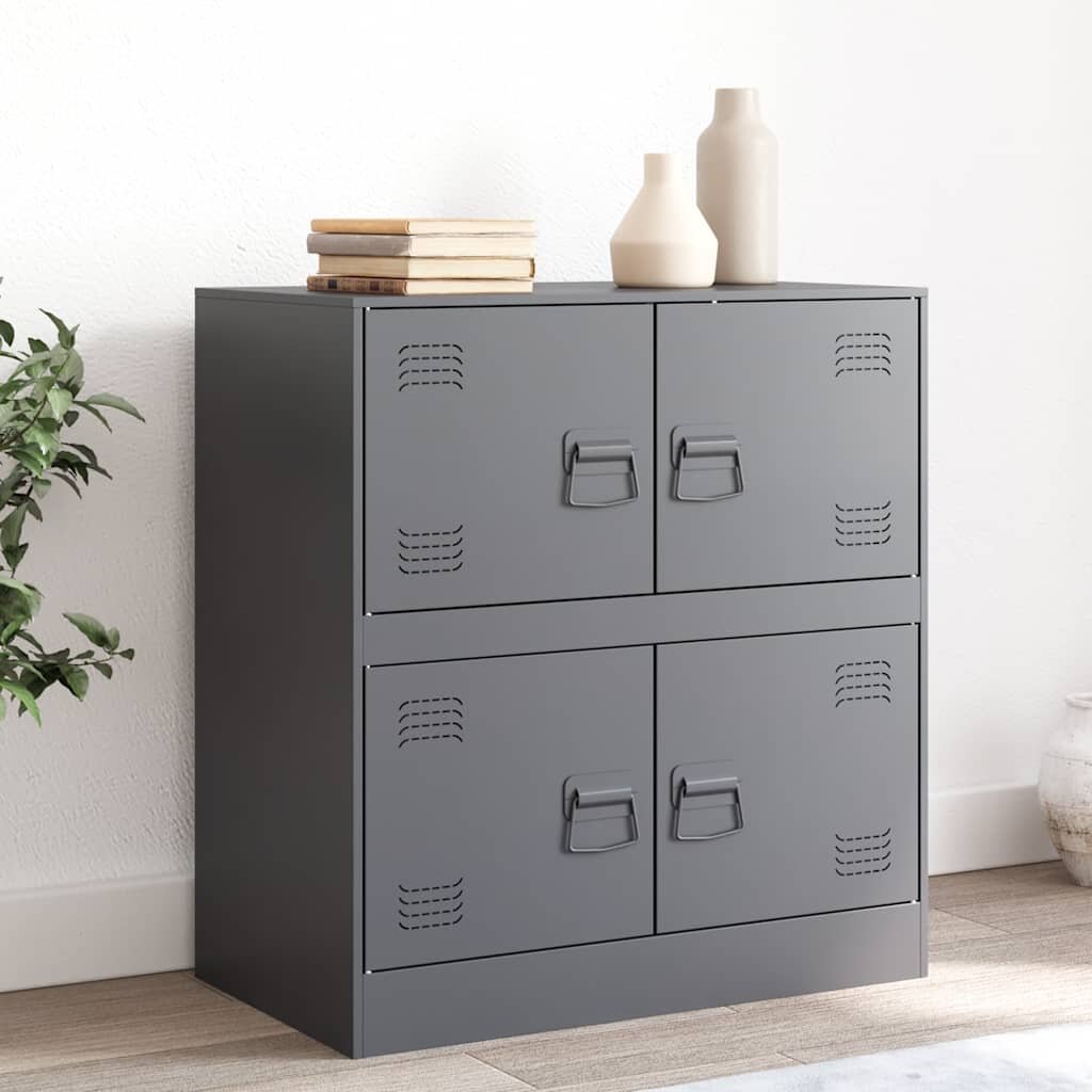 vidaXL Бюфет антрацит 67x39x73 см стомана