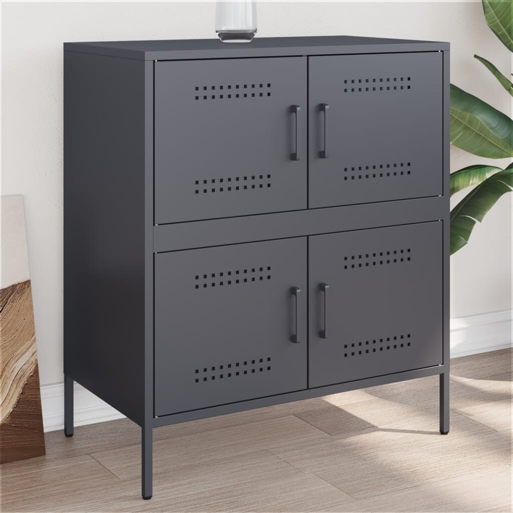 vidaXL Бюфет антрацит 68x39x79 см стомана