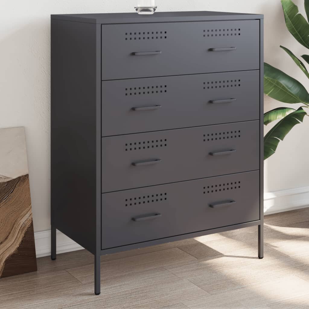 vidaXL Бюфет антрацит 68x39x89 см стомана