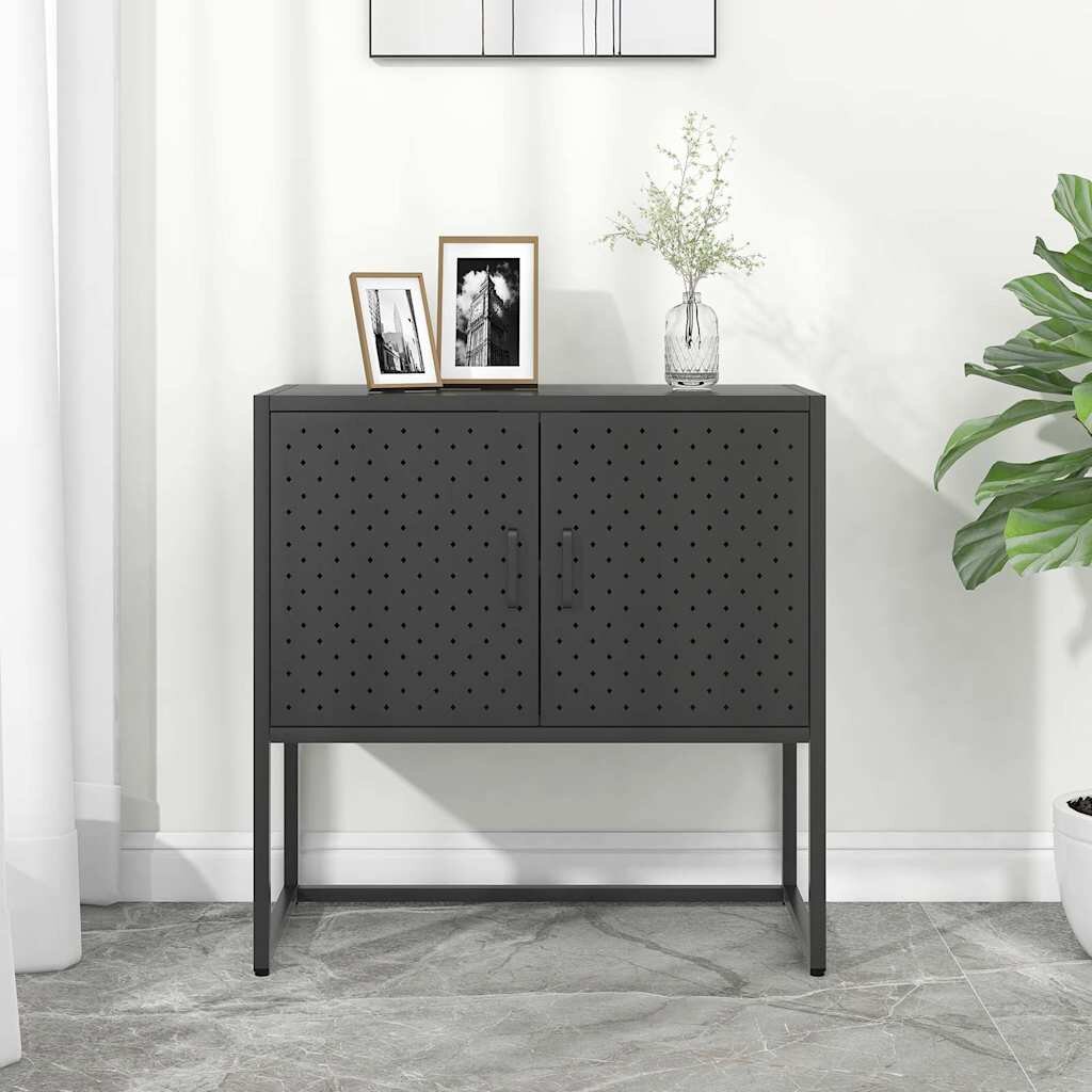 vidaXL Бюфет антрацит 75x35x75 см стомана