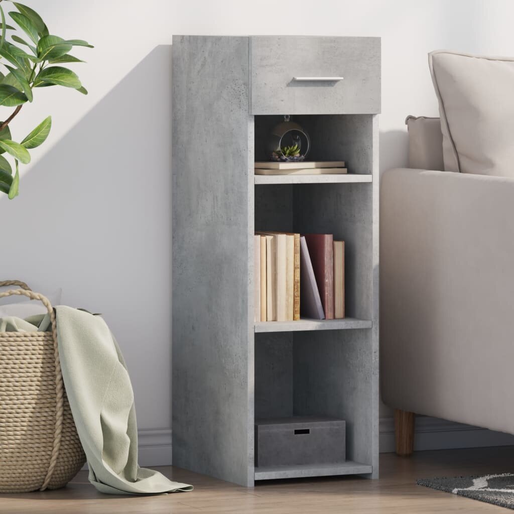 vidaXL Бюфет бетонно сив 30x425x93 см инженерно дърво