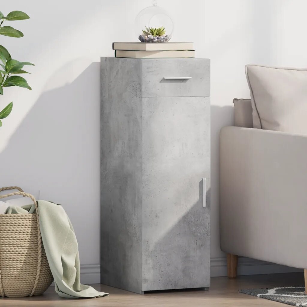 vidaXL Бюфет бетонно сив 30x425x93 см инженерно дърво