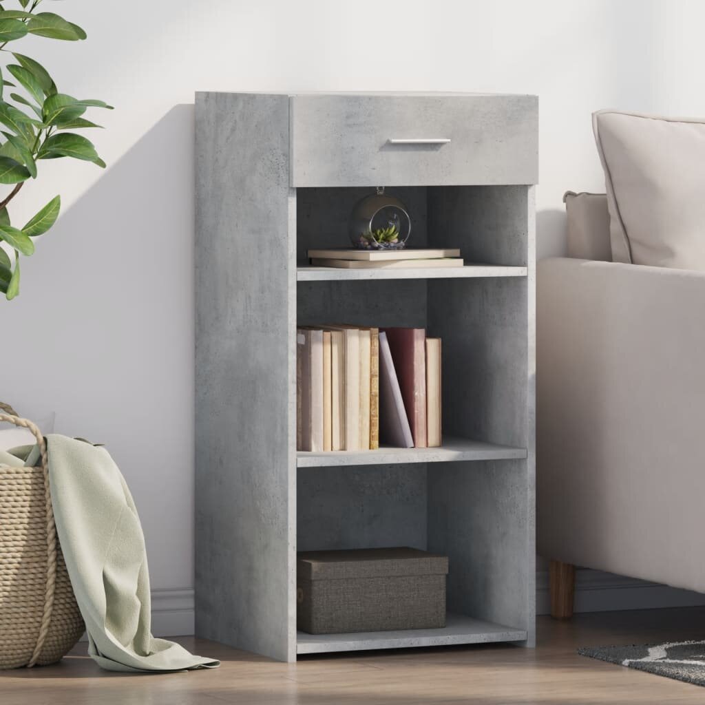 vidaXL Бюфет бетонно сив 45x425x93 см инженерно дърво